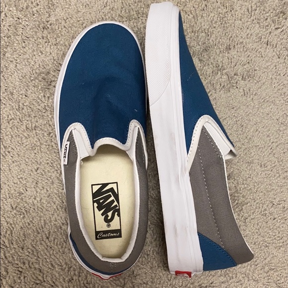 Custom blue and gray vans